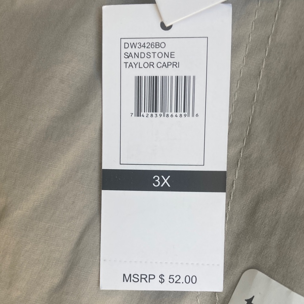 Dash tan Taylor Capri comfort waist cargo pocket comfee flex elastic waist 3X - Picture 11 of 17